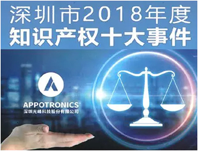 光峰科技核心专利入选“深圳市2018年度知识产权十大事件”